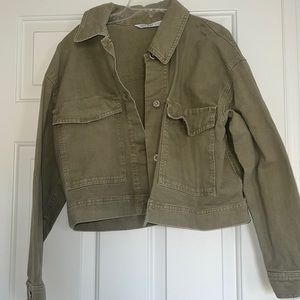 HARDLY WORN: Zara army green denim jacket